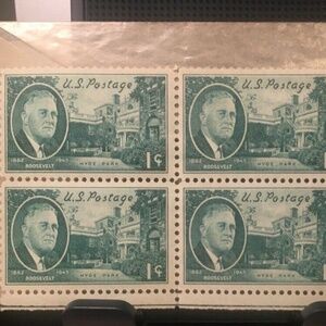 Us Stamp Roosevelt Hyde Park Residence 1Cent, #23307 Very Fine Lot Of 4